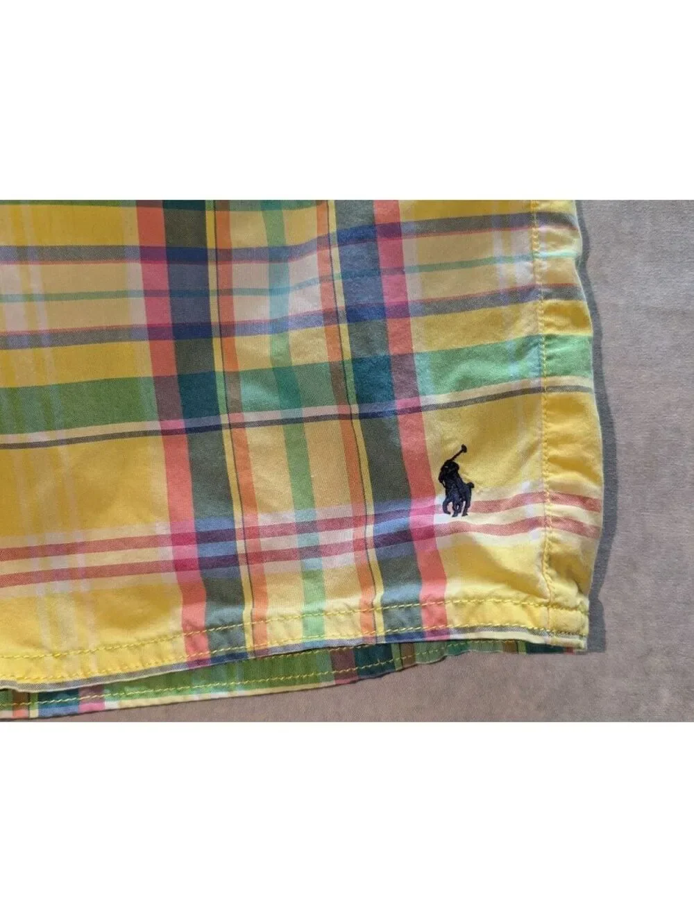 Vintage 90s/Y2K Polo Ralph Lauren Rainbow Madras Swim Trunks